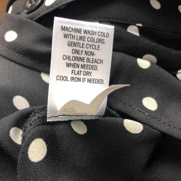 Candie's Womens Top Medium Polka Dot Tie Front Flowy Relaxed Casual Party Event - Picture 10 of 10